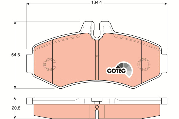 Klocki hamulcowe - komplet, COTEC GDB1373 TRW
