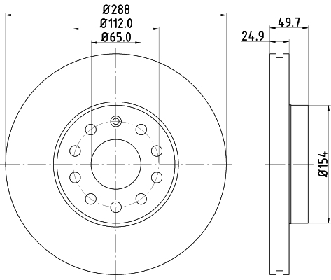 Tarcza hamulcowa, PRO 8DD 355 109-581 HELLA