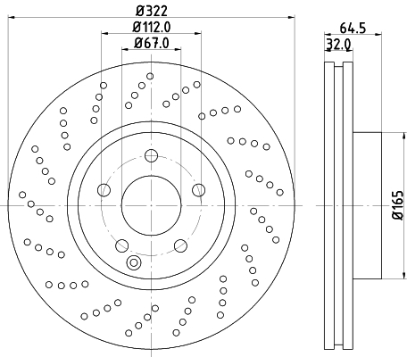 Tarcza hamulcowa, PRO High Carbon 8DD 355 128-791 HELLA