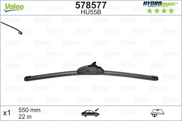 Pióro wycieraczki, HYDROCONNECT 578577 VALEO