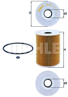 Filtr oleju OX 380D MAHLE