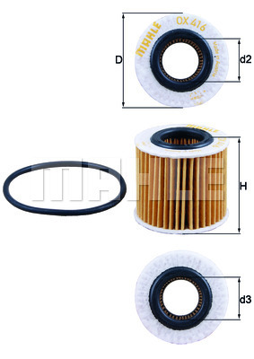 Filtr oleju OX 416D1 MAHLE