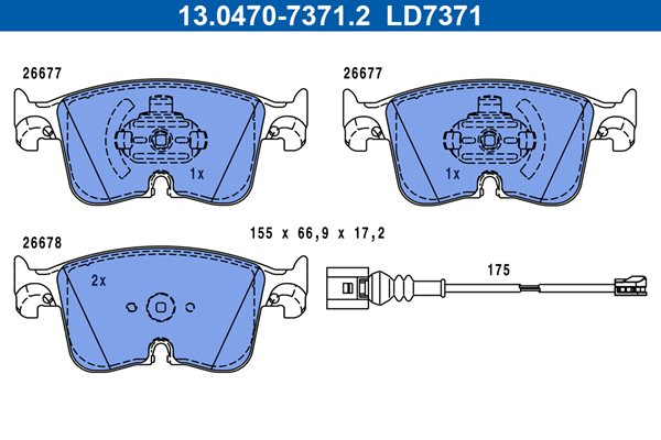 Klocki hamulcowe kpl. 13.0470-7371.2 ATE