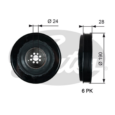 Koło pasowe, wał korbowy, DriveAlign® TVD1133 GATES