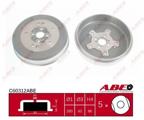 Bęben hamulcowy C60312ABE ABE