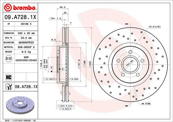 Tarcza hamulcowa, BREMBO XTRA LINE 09.A728.1X BREMBO