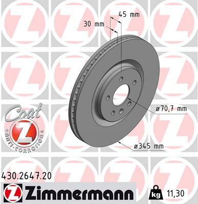 Tarcza hamulcowa, COAT Z 430.2647.20 ZIMMERMANN