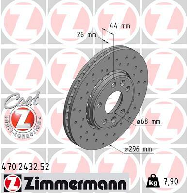 Tarcza hamulcowa, SPORT COAT Z 470.2432.52 ZIMMERMANN