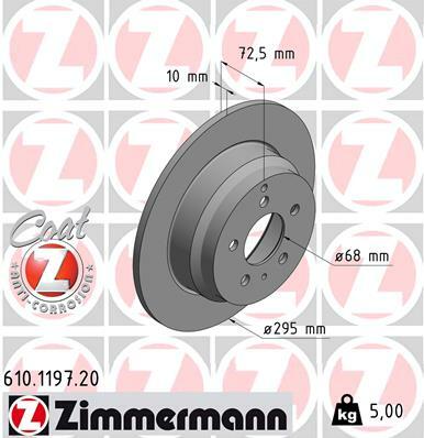 Tarcza hamulcowa, COAT Z 610.1197.20 ZIMMERMANN
